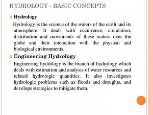 HYDROLOGY - BASIC CONCEPTS - SlideServe
