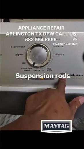 maytag washer out of balance. bad suspension rods. appliance repair Arlington tx dfw