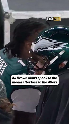 AJ Brown refused to speak to the media after today's loss to the 49ers 😕 #NFL #Eagles #AJBrown