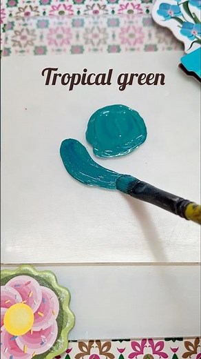 How to make tropical green colour by mixing acrylic colours | Tropical green #tropicalgreen #shorts