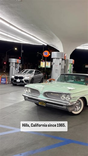 THEEE most spectacular mid-century modern gas station in the know universe is the Union 76 serving Beverly Hills since 1965 !!! ... and yes that's @ryanrichards92 EPIC 1959 Bonneville by Pontiac !!! ... | Charles Phoenix