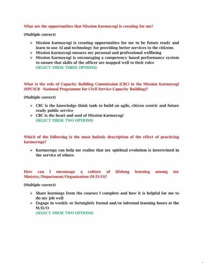 Understanding Mission Karmayogi COURSE ANSWERS IGOT KARMAYOGI