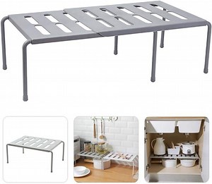 Telescopic Storage Rack, Gray, Seasoning Organizer With Space Saving Design, Expandable Shelf Adapts To Your Needs, Multi-Function Storage For Any Room (Robust Material) - Walmart.ca