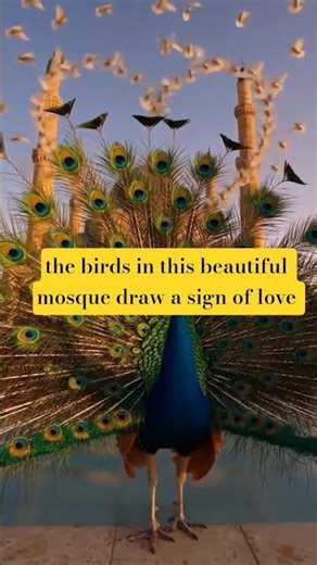 the birds in this beautiful mosque draw a sign of love