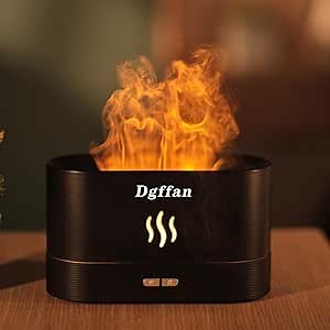 Essential Oil Diffuser, Humidifier with 7 Colors Flame Light, Waterless Auto Shut-Off Air Humidifier Diffuser for Spa Home Yoga Office Bedroom(Black)