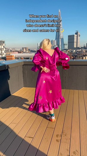 How amazing is this bespoke moon and stars dress from @Mary Benson London 🌙✨ #fy #foryou #london #city #views #fashiontiktok