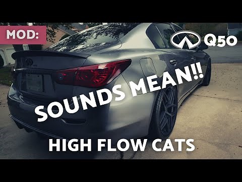 2015 Infiniti Q50 3.7 with HFCs exhaust sound (High Flow Cats before & after)