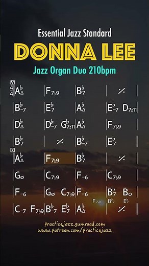 Donna Lee (Jazz Organ Duo 210bpm) | Essential Jazz Standard Practice
