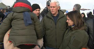Former Vice President Mike Pence visits Ukraine border