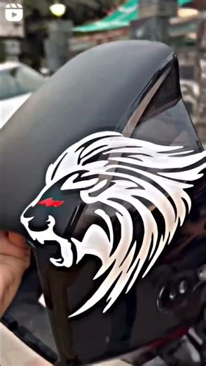 Visor stickers..| Lion sticker on visor..| splendor light modification..
