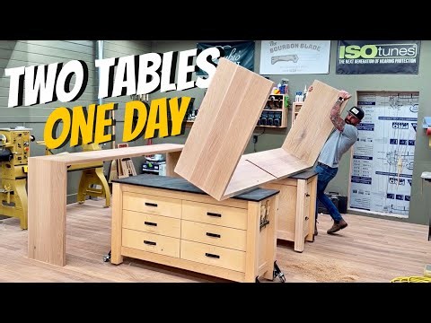 Easy One Day Build || Custom White Oak Bar Tables