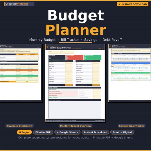 Beginner Budget Planner PDF | Monthly Bill Savings Tracker (digital Download) - Etsy