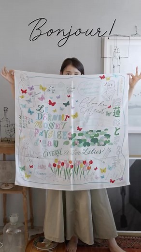 石田ゆり子 Yuriko Ishida on Instagram: "10/5から国立西洋美術館で始まる モネ〜睡蓮のとき〜 Le dernier Monet Paysages d’eau @monet2024_jp スカーフ3種類作りました。 @shogosekine0319 男性にもぜひ👏🏻😊 #富岡シルクブランド"