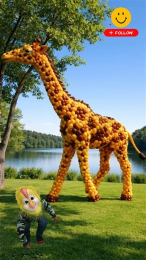 things_around_the_w0rld🌍🌎 on Instagram: "Playing Fun giraffe balls sculpture collapses vfx creativity for kids and toddlers #viral #vfx #giraffe #trending #viralreels Follow Like 👍🏻 Share Support 🙏🏻"