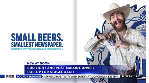 Post Malone & Bud Light unveil pop up outside festival grounds during Stagecoach