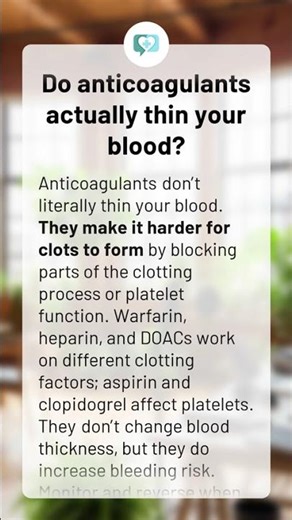 Do anticoagulants actually thin your blood?