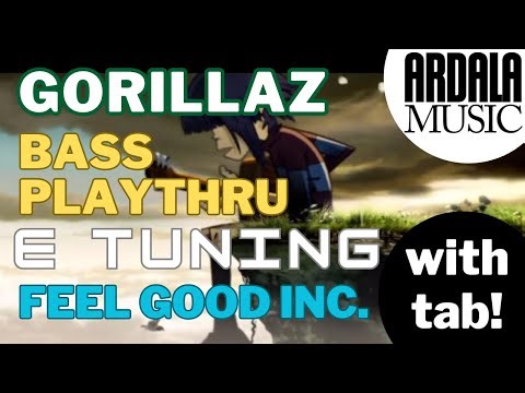 Gorillaz - Feel Good Inc. Bass play through in E standard tuning