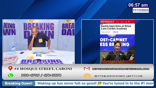 BREAKING DAWN.... WAKING UP NEVER FELT SO GOOD.... Breaking Dawn is a live television show that airs in the morning in Trinidad and Tobago. From 6 AM to 8 AM on Synergy TV. With your host Stephan Reis You can catch Breaking Dawn on: INSTAGRAM : STVBREAKINGDAWN. Gmail: stvbreakingdawn@gmail.com | STV Breaking Dawn