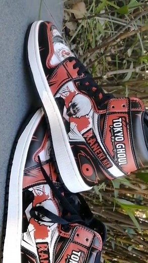 Custom Anime Tokyo Ghoul Shoes Featuring Ken Kaneki