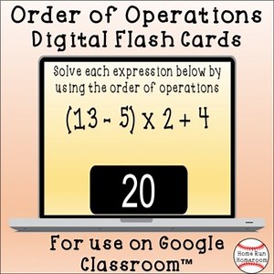 Order of Operations Google Classroom™ Digital Flash Cards {5.OA.1}
