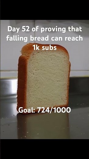 Day 52 of proving that falling bread can reach 1k subs