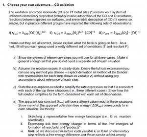 CO Oxidation on PtThe oxidation of carbon monoxide (CO) on Pt... | Filo