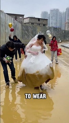 Wedding Rain Dress Ruined by Mud