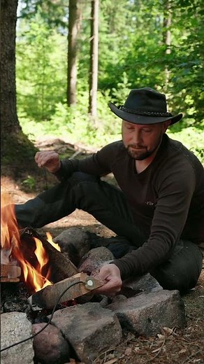 Slow-cooked venison in a cast iron Dutch oven deep in the woods. #asmr #outdoorcooking #firekitchen