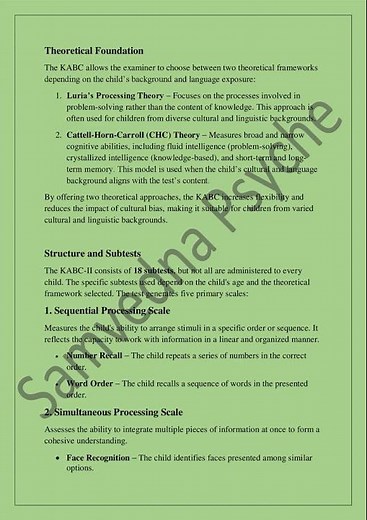 Kaufman Assessment Battery for Children (KABC)