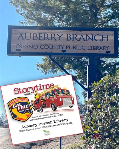 Recently, Cal Fire visited the Auberry Library for a wonderful Storytime! We learned about what the firefighters at Cal Fire do to keep our forests and us safe. They talked about the fire engine and even let us sit in the driver’s seat! Thank you, Cal Fire! We had a great time! And thank you for everything you do! @calfire CAL FIRE | Fresno County Public Library