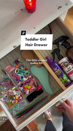 Organizing Toddler Girl Hair Drawer: Hair Care Storage Ideas