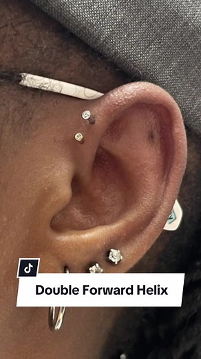 Get the Stunning Double Forward Helix Piercings for a Unique Look