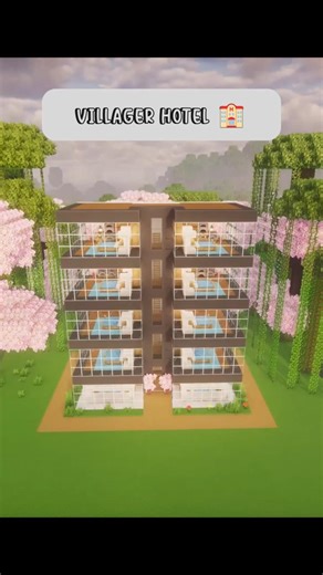 BEST Village Hotel in Minecraft 😍🏨 #easyhouse #gaming #minecraft