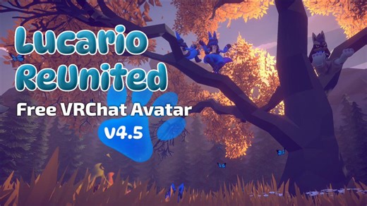 Lucario ReUnited 🐾 for VRChat is finally out! After all this time it is indeed real!It is a free to use avatar with an optional early access and support stuff so I can make more avatars like this for y'all to useCheck thread for more info