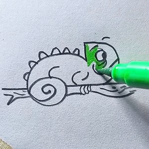 93K views · 835 reactions | How to draw a chameleon ❤️ | All About Art | Facebook