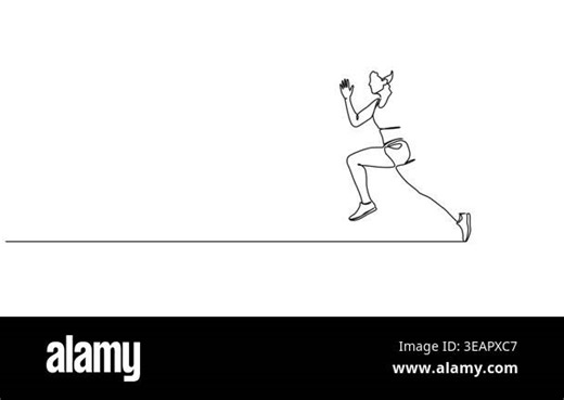 animated continuous line drawing of an athletic female runner, line art animation Stock Video Footage - Alamy