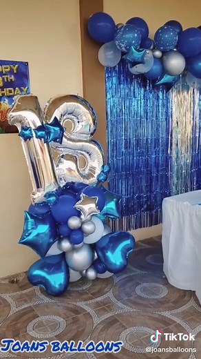 #18thbirthday #birthday #heliumballoons #blueandsilver #pool #poolparty #poolpartyvibes #poolday
