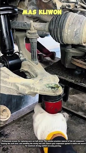 Professional process for replacing worn car ball joints.