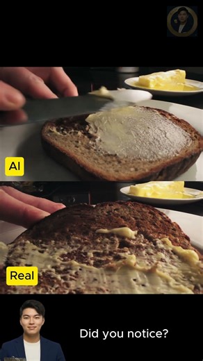 Butter spreading test, AI vs Real comparison 🧈🍞