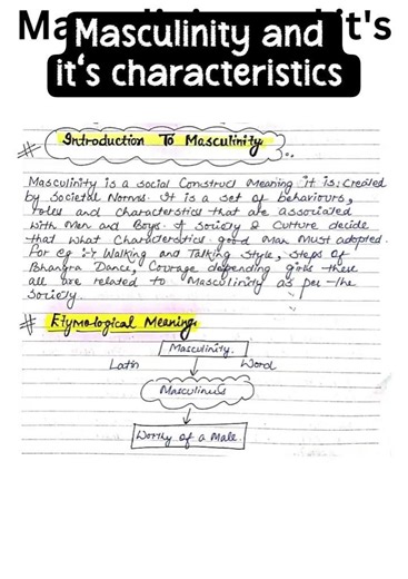 “Understand the true meaning of Masculinity and its features | Easy B.Ed Notes GNDU Amritsar ✨”