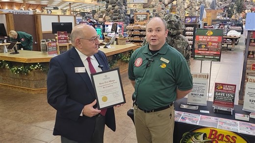 Chamber Ambassadors visited with member business Bass Pro Shops - Owatonna, MN, 3900 Cabela Drive, to congratulate them on their rebranding. Clay Peterson is the general manager. When you’re stocking up for a hunt, preparing for some morning fishing, or embarking on a family camping trip, Bass Pro Shops is the first and only place you’ll need to stop. | Owatonna Area Chamber of Commerce and Tourism