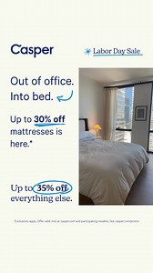 43K views | We’ve done the work on our mattresses so you don’t have to. Sleep easy with up to 35% off everything this Labor Day. | Casper | Facebook
