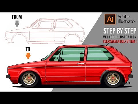 Volkswagen Golf MK 1| How to Illustrate a Car | Vector car tutorial