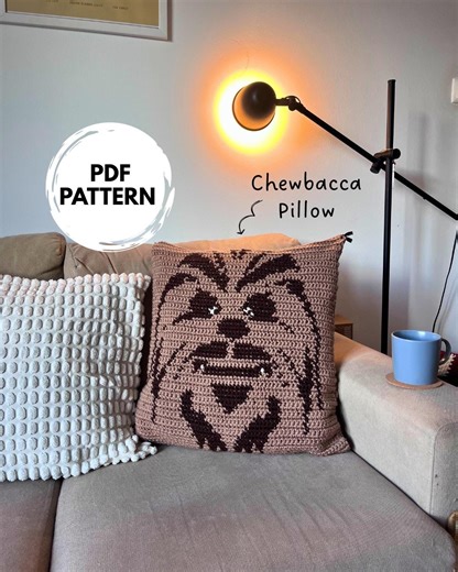 Chewbacca Crochet Pattern (PDF), Star Wars Inspired Pillow Pattern, Tapestry Crochet, Geeky Home Decor, Crochet Cushion Chart - Etsy