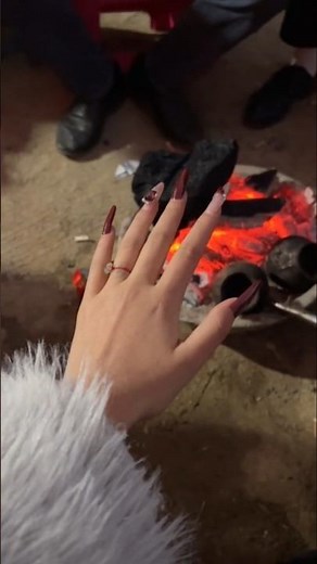 Luxury Red Acrylic Nails, Winter Nail Art Design, Long Coffin Nails Tutorial