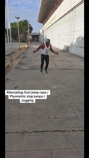 alternating-foot jump rope/Plyometric step jumps/Jogging #discipline #lifeisbutadream #motivation
