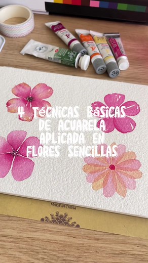 🌸🙌🏻 Flores sueltas super faciles de pintar!! #acuarelas #watercolor...