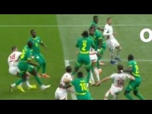 Senegal Players leave pitch vs Morocco after referee gave penalty for diouf foul Brahim Diaz