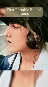 This Was Portable Music 100 Years Ago! Step back to the roaring 1920s 🎶📻 – when “portable music” meant a crystal radio with an umbrella antenna, a garter-strap tuner, and tiny headphones. #colorized #historicalfootage #history | VibrantHistory