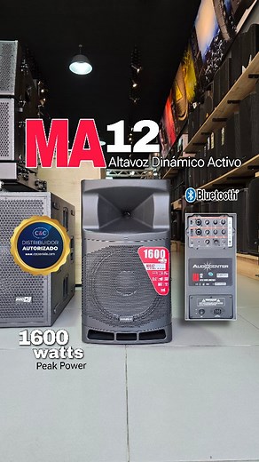 🔊 AUDIO CENTER MA12 – Potencia y conectividad para un sonido sin límites Diseñada para profesionales exigentes, la MA12 entrega una experiencia sonora de alto nivel, ya sea en eventos en vivo, iglesias, conferencias o presentaciones musicales. 🎧 Características principales: ✅ Woofer personalizado de 12” con bobina de 2.5” ✅ Driver HF de 1” con bobina de 1.4” ✅ SPL máximo: 131dB ✅ Respuesta de frecuencia: 50Hz – 20kHz (-6dB) ✅ Cobertura: 80° H / 50° V ✅ Amplificador Clase D – 1600W pico ✅ Conec